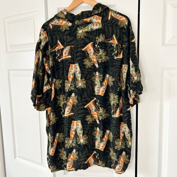 Vintage Y2K Puritan Hawaiian Shirt Black Tropical Beer Graphic Men’s Size XL - Picture 4 of 5